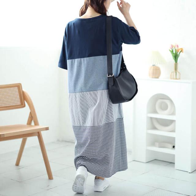異素材切り替えワンピース