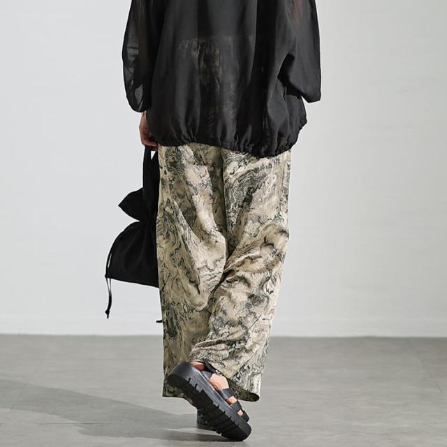 ニュアンス柄ワイドパンツ