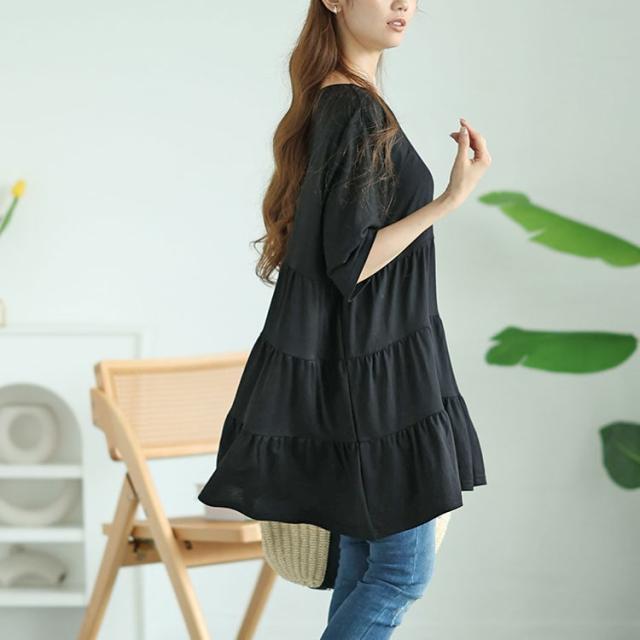 Vネックティアードチュニック