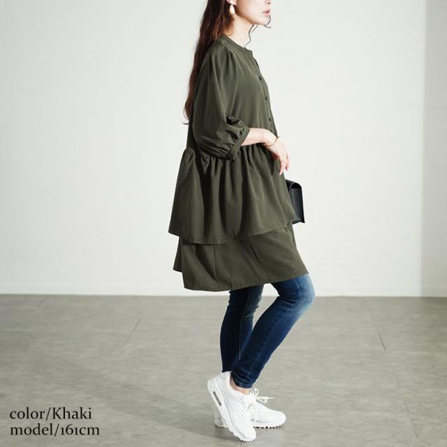 アシメティアードキーネックチュニック