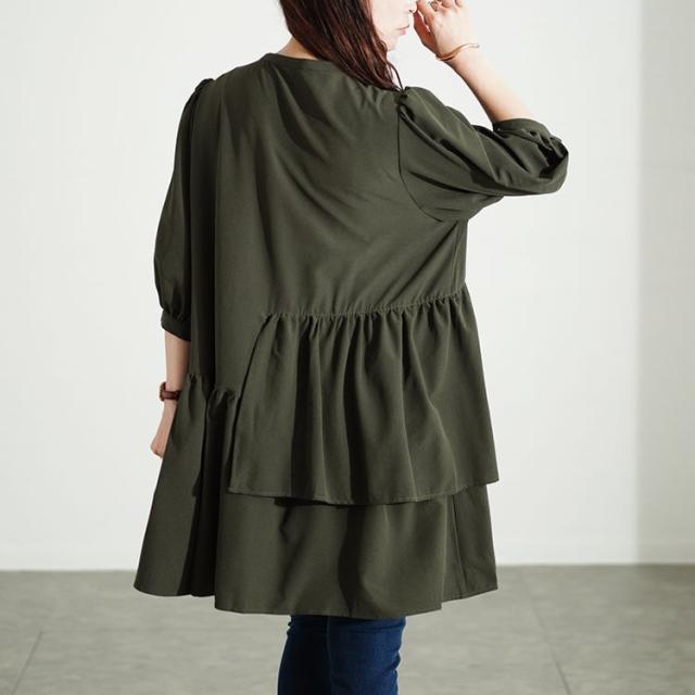 アシメティアードキーネックチュニック