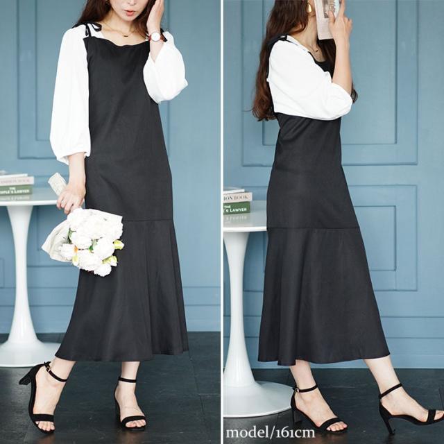 ブラウスドッキングマーメイドキャミワンピース