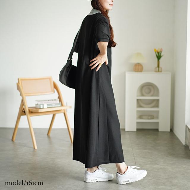 シャツドッキングワッフルワンピース