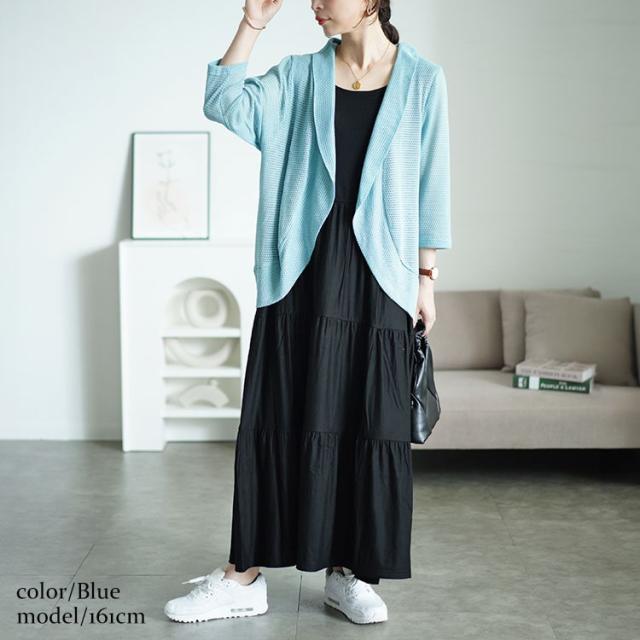 透かし編みボレロ&ティアードワンピースセット