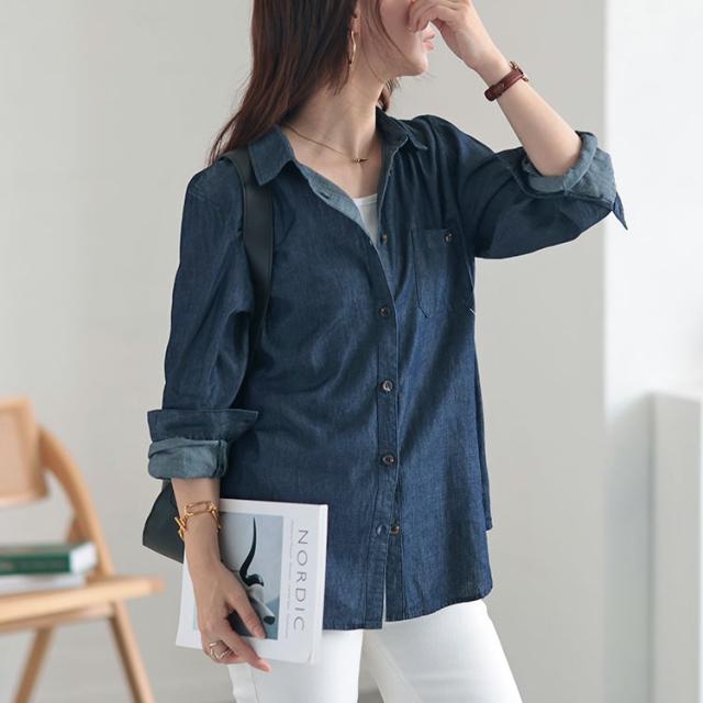 コットンデニムシャツ