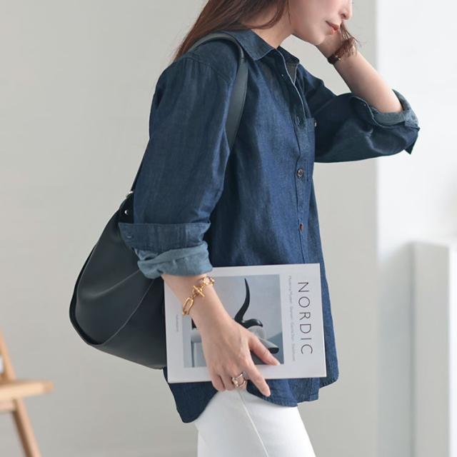 コットンデニムシャツ