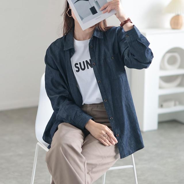 コットンデニムシャツ