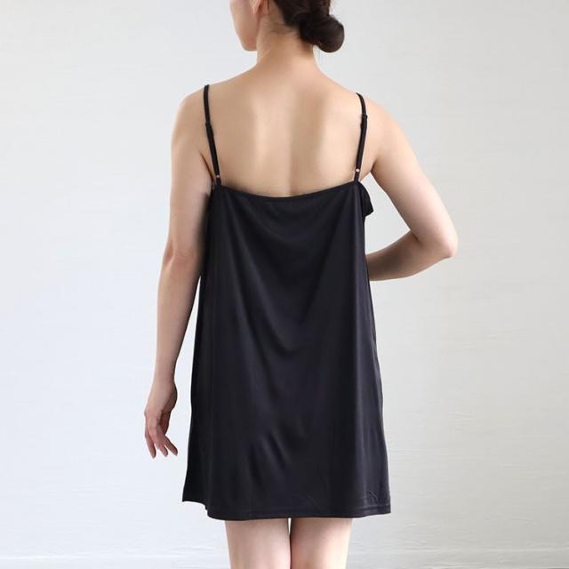 吸汗速乾透けないペチコートキャミソールワンピース