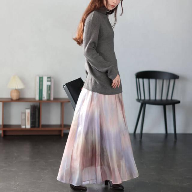 オーロラオーガンジーフレアスカート