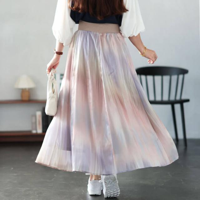 オーロラオーガンジーフレアスカート