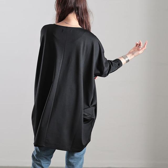 Vネックワイドコクーンチュニック