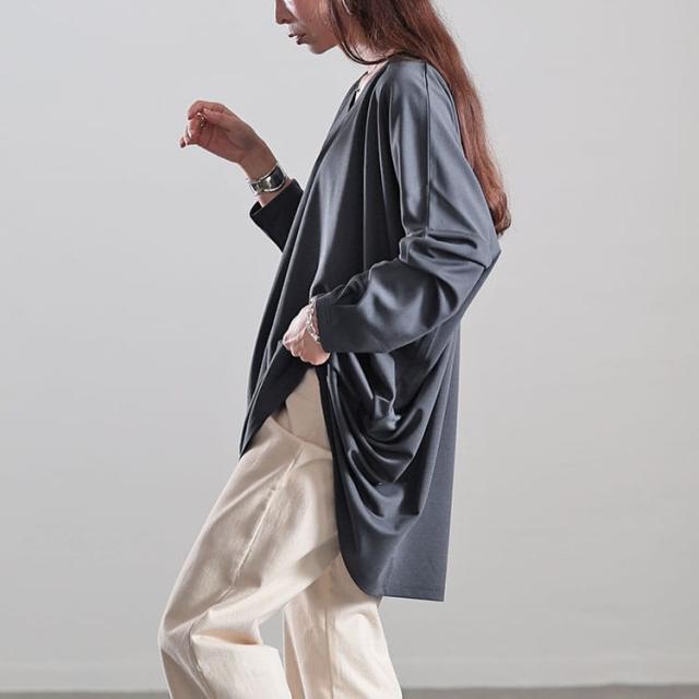 Vネックワイドコクーンチュニック