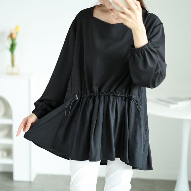 フロントドロストフェイクレイヤードチュニック