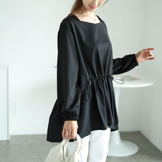 フロントドロストフェイクレイヤードチュニック