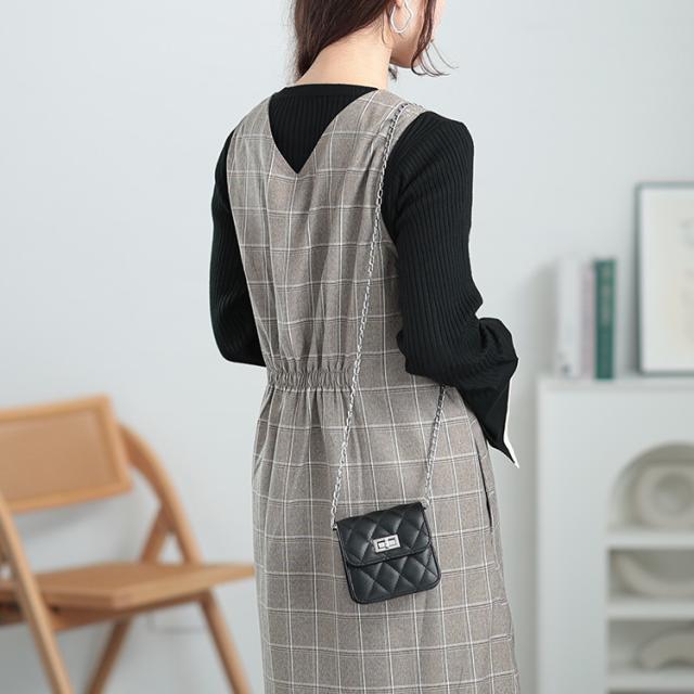 グレンチェックマーメイドジャンパースカート