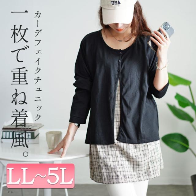 フェイクレイヤードチェックプルオーバー