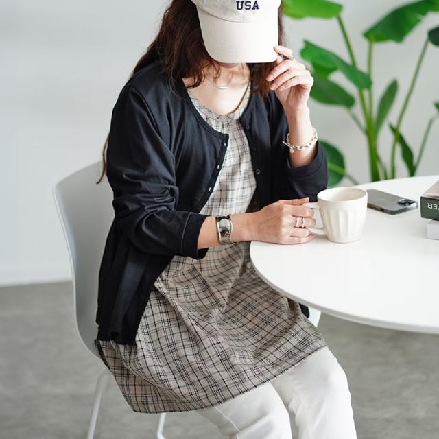 フェイクレイヤードチェックプルオーバー