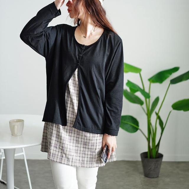 フェイクレイヤードチェックプルオーバー