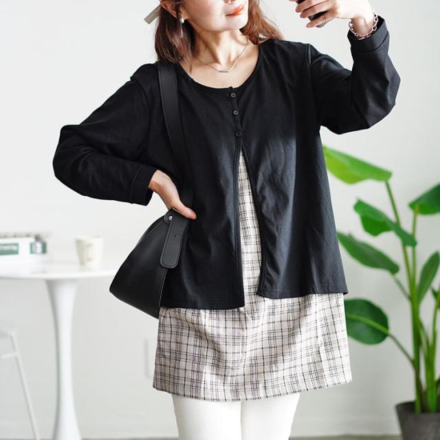 フェイクレイヤードチェックプルオーバー