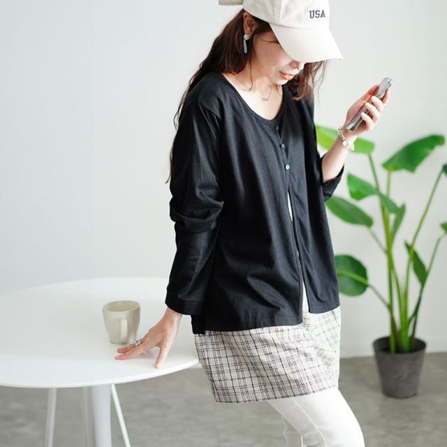 フェイクレイヤードチェックプルオーバー