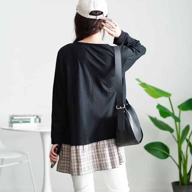 フェイクレイヤードチェックプルオーバー