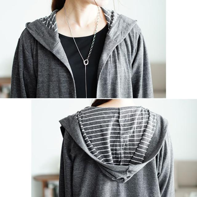 フード付きトッパーカーディガン