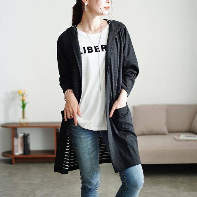 フード付きトッパーカーディガン