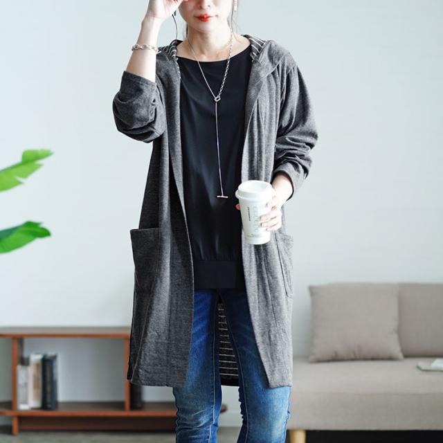 フード付きトッパーカーディガン