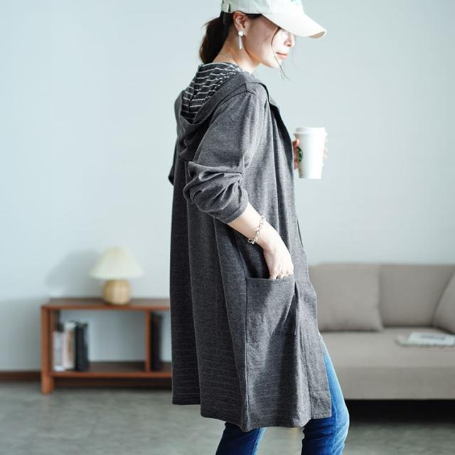 フード付きトッパーカーディガン