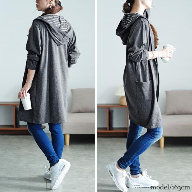 フード付きトッパーカーディガン