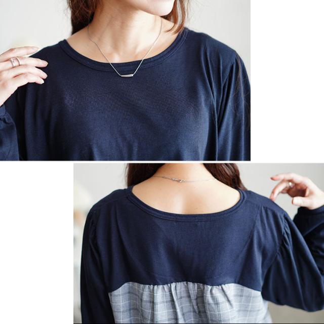 後ろチェック切り替えチュニック