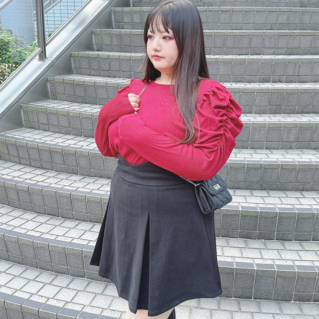 Vウエストパンツ裏地プリーツミニスカート