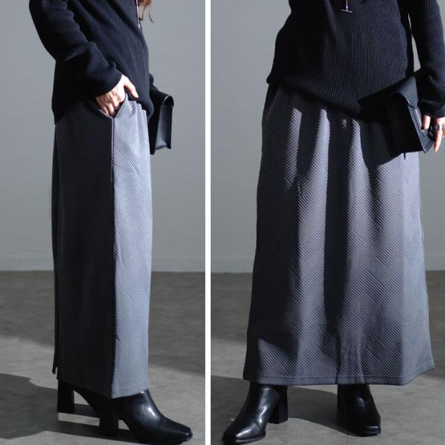 幾何学柄ナロースカート