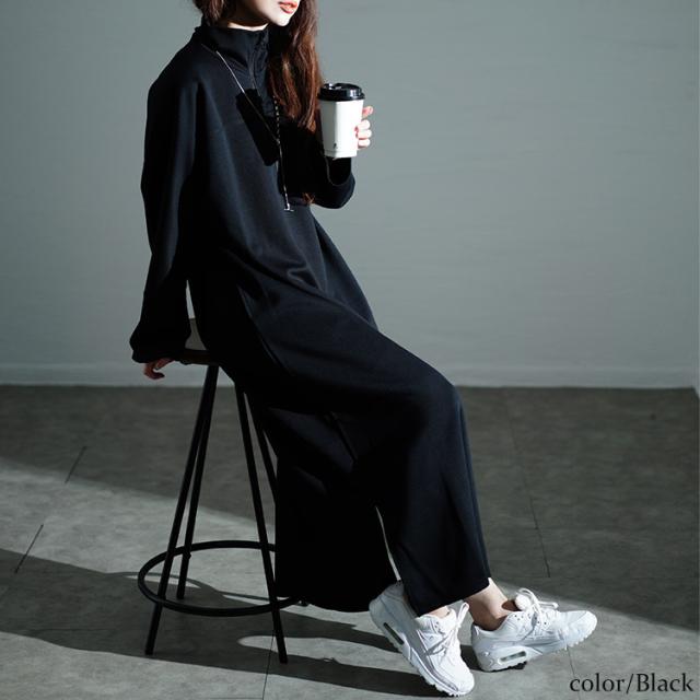 ハーフジップサイドスリットワンピース