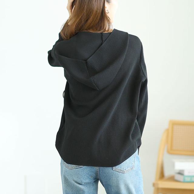 ダブルジップリブニットパーカー