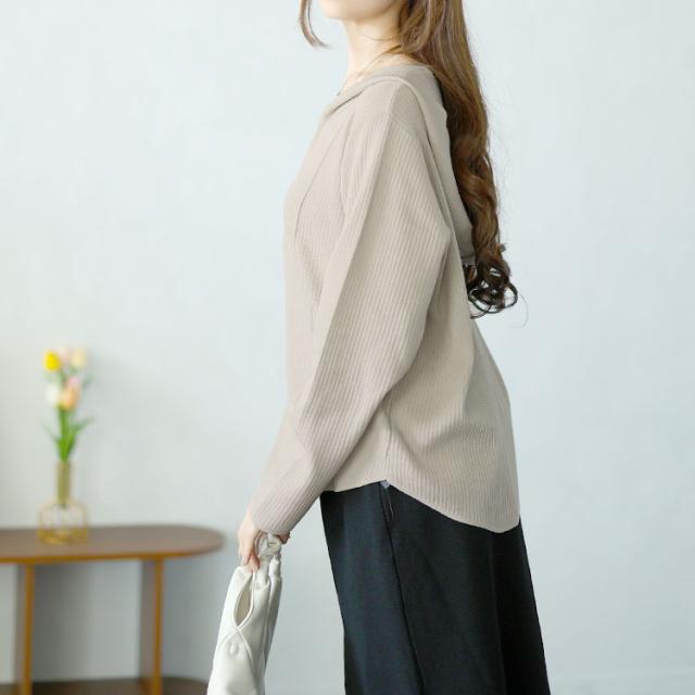 ダブルジップリブニットパーカー