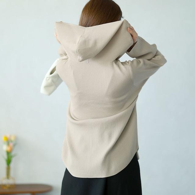 ダブルジップリブニットパーカー