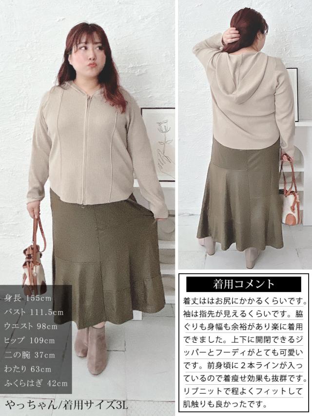 ダブルジップリブニットパーカー