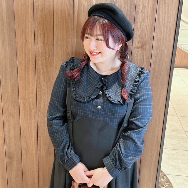 チェック柄ブラウスドッキングワンピース