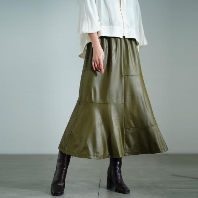 ストレッチフェイクレザーマーメイドスカート