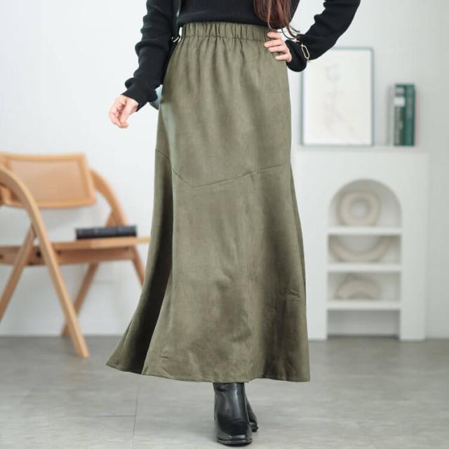 ストレッチスエードマーメイドスカート