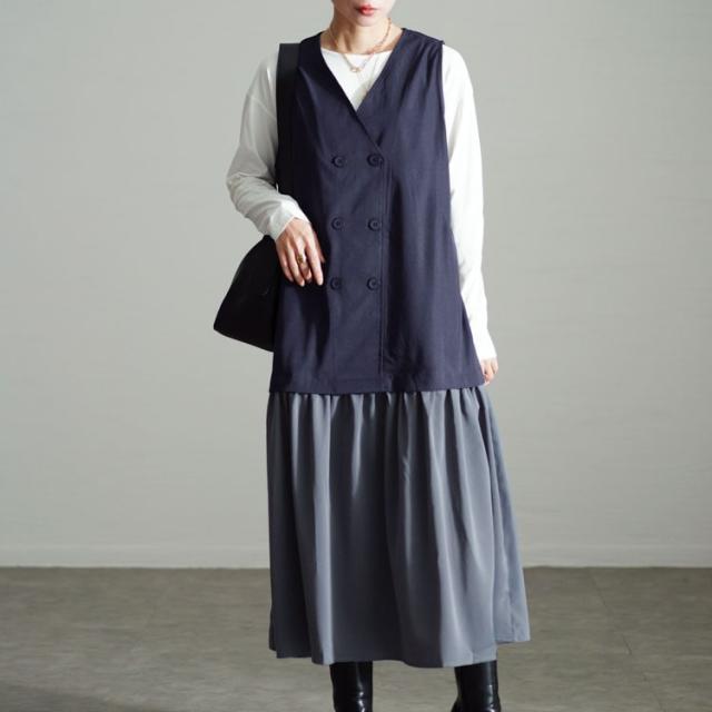 ドッキングベストノースリーブワンピース