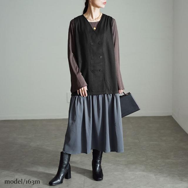 ドッキングベストノースリーブワンピース