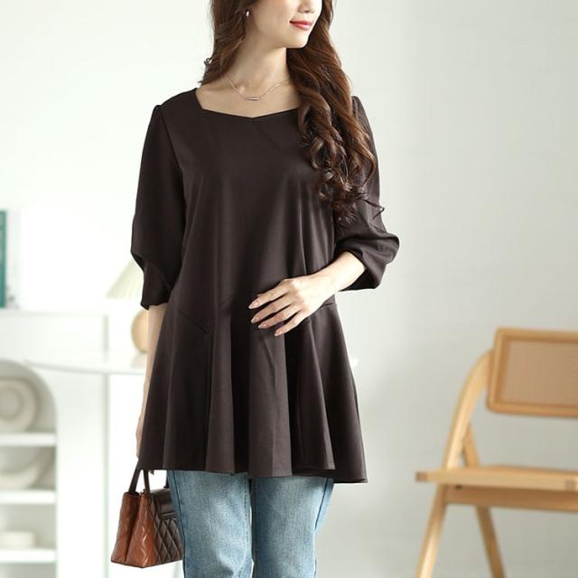 ダイヤモンドネックペプラムチュニック