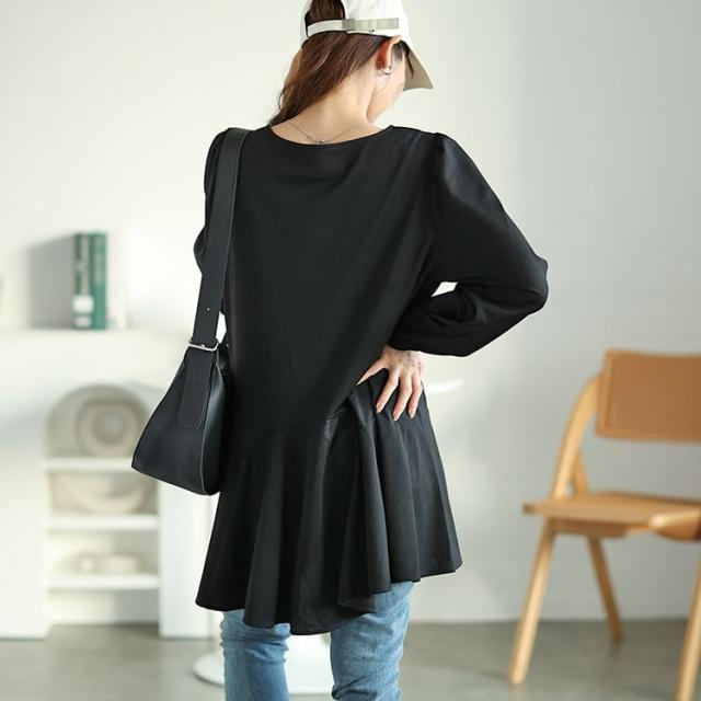 ダイヤモンドネックペプラムチュニック