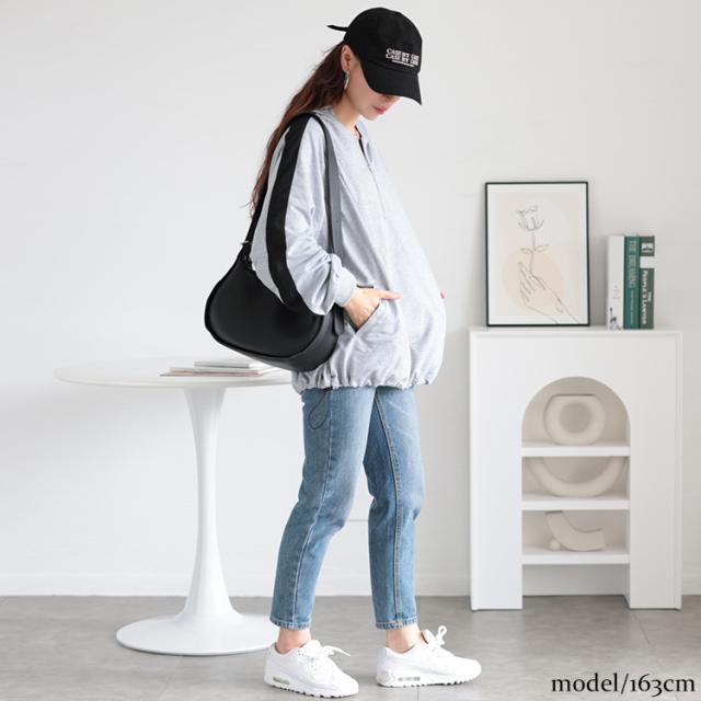 袖ラインハーフジップパーカー