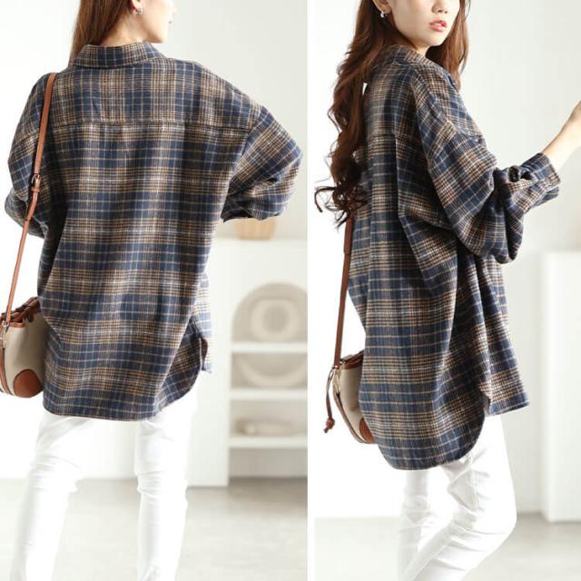 チェック柄ネルシャツ