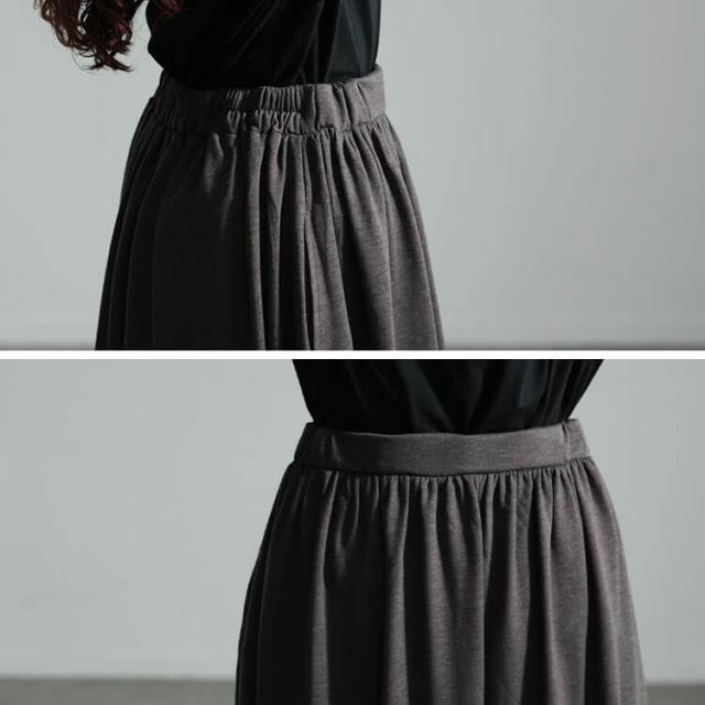 裏起毛裾ドロストバルーンスカート