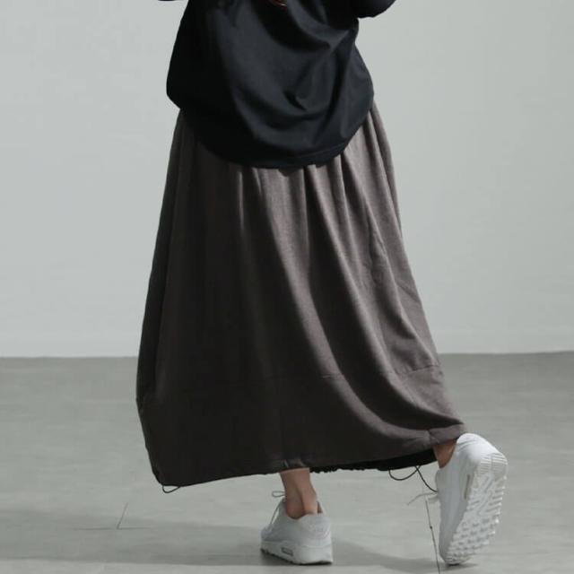 裏起毛裾ドロストバルーンスカート