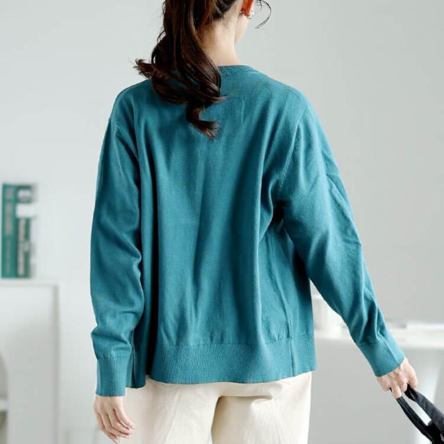 洗えるクルーネックカーディガン